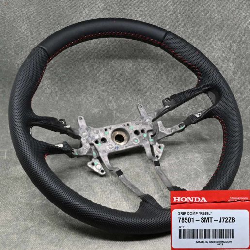 OEM kierownica Civic 8gen 06-11 TypeR FN2 skóra, perforacja, czerwona nitka