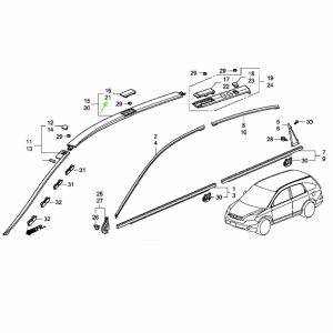 75242-SWA-003, 75242SWA003 OEM zaślepka relingu LEWA B CR-V 3gen 07-11