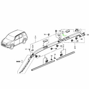 75246-S9A-003, 75246S9A003 OEM zaślepka relingu LEWA D CR-V 2gen 02-06